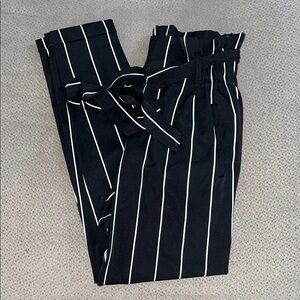Streetwear Society Black and White Striped stretchy pants